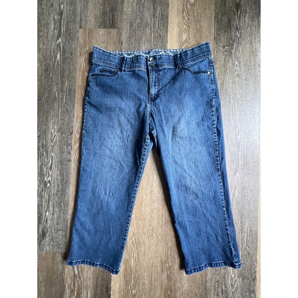 Bandolino Capri Jeans Womens 16 Blue Mandie Comfort Stretch Crop Denim Pants